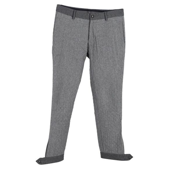Moncler Mid-Waist Straight-Leg Trousers in Grey Wool - Picture 1 of 6